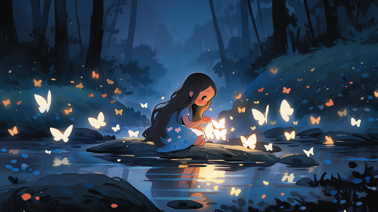 小清新童趣风的ai插画——女孩和夏天（图ZMzUwMTQ1ODQ0） - AI作品 - 站酷设计师君芷原创素材 - 站酷ZCOOL