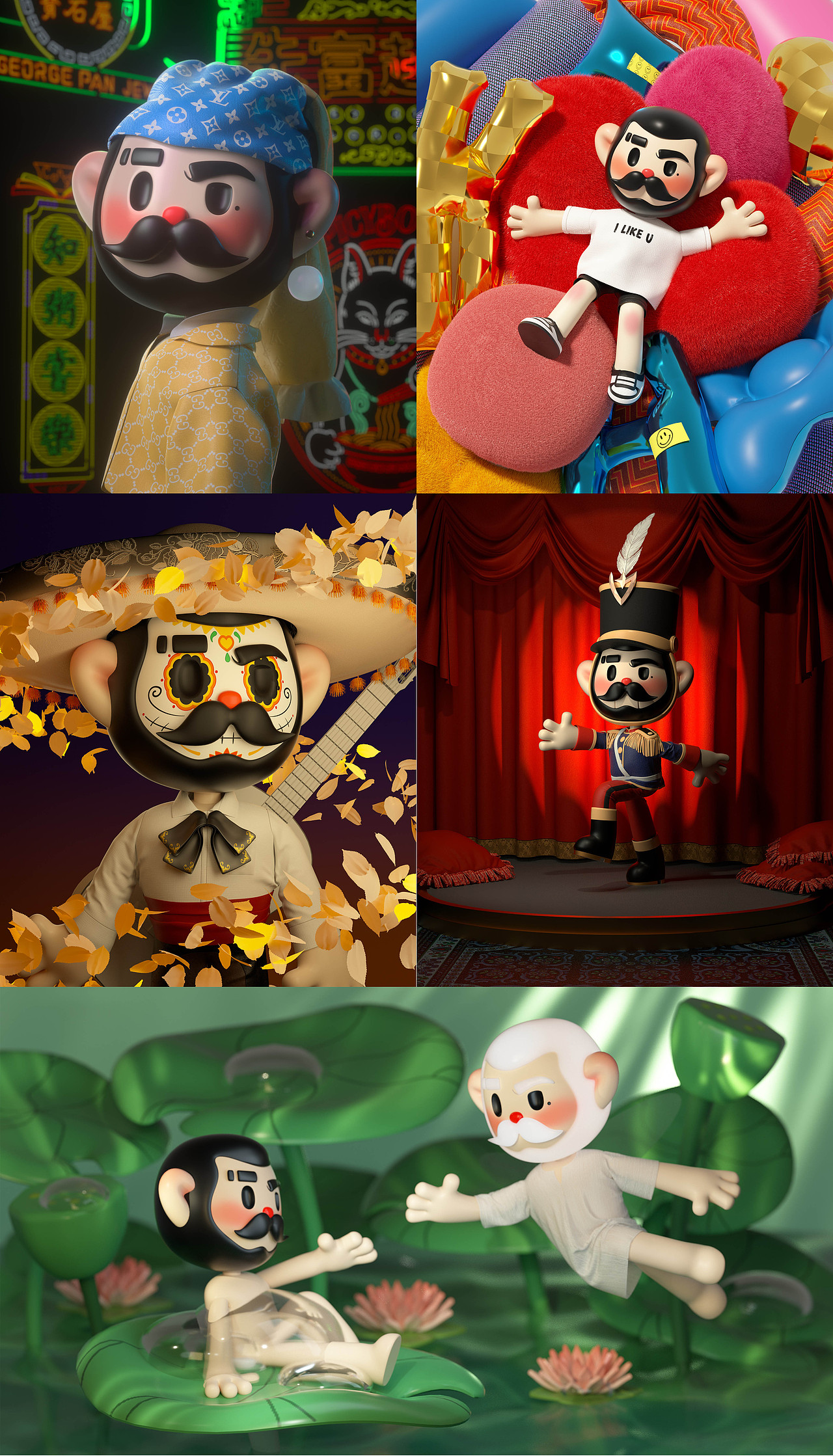 C4D｜个人卡通IP合集（图ZMzE0OTYzNzQ0） - 人物/生物 - 站酷设计师安心乌龙茶原创素材 - 站酷ZCOOL