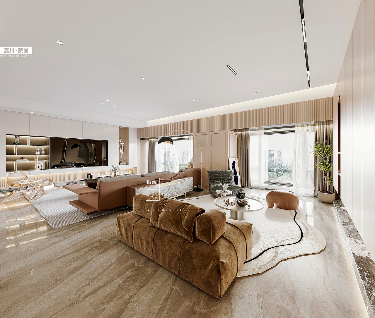 深圳300㎡大平层，旧房改造（图ZMzE3NTYwMDEy） - 家装设计 - 站酷设计师莫川建筑空间设计原创素材 - 站酷ZCOOL