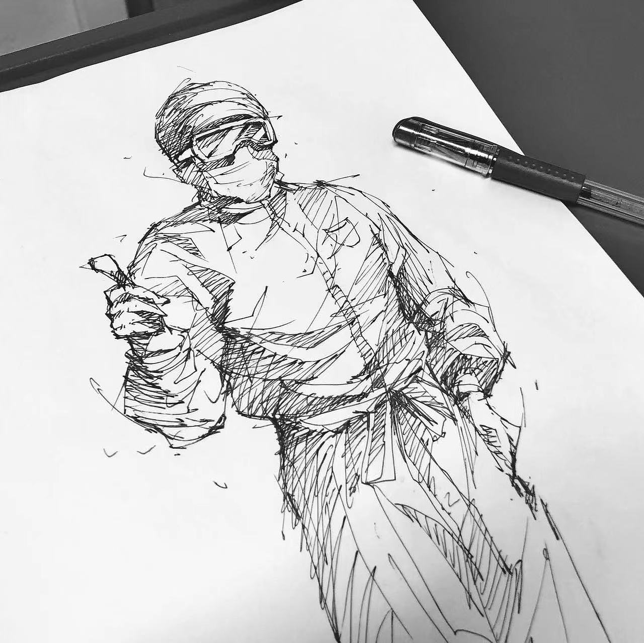 抗疫新冠肺炎白衣天使插画手绘集 感恩贵人感谢祖国（图ZMzI2NjQ1NDEy） - 创作习作 - 站酷设计师AceBang原创素材 - 站酷ZCOOL