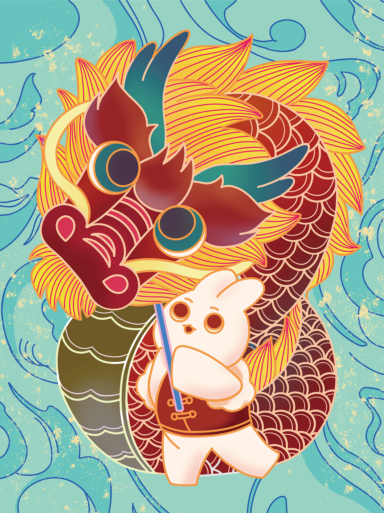 2023春节插画——瑞兔迎春（图ZMzI3MzMwNzgw） - 商业插画 - 站酷设计师玲玲子充电版原创素材 - 站酷ZCOOL