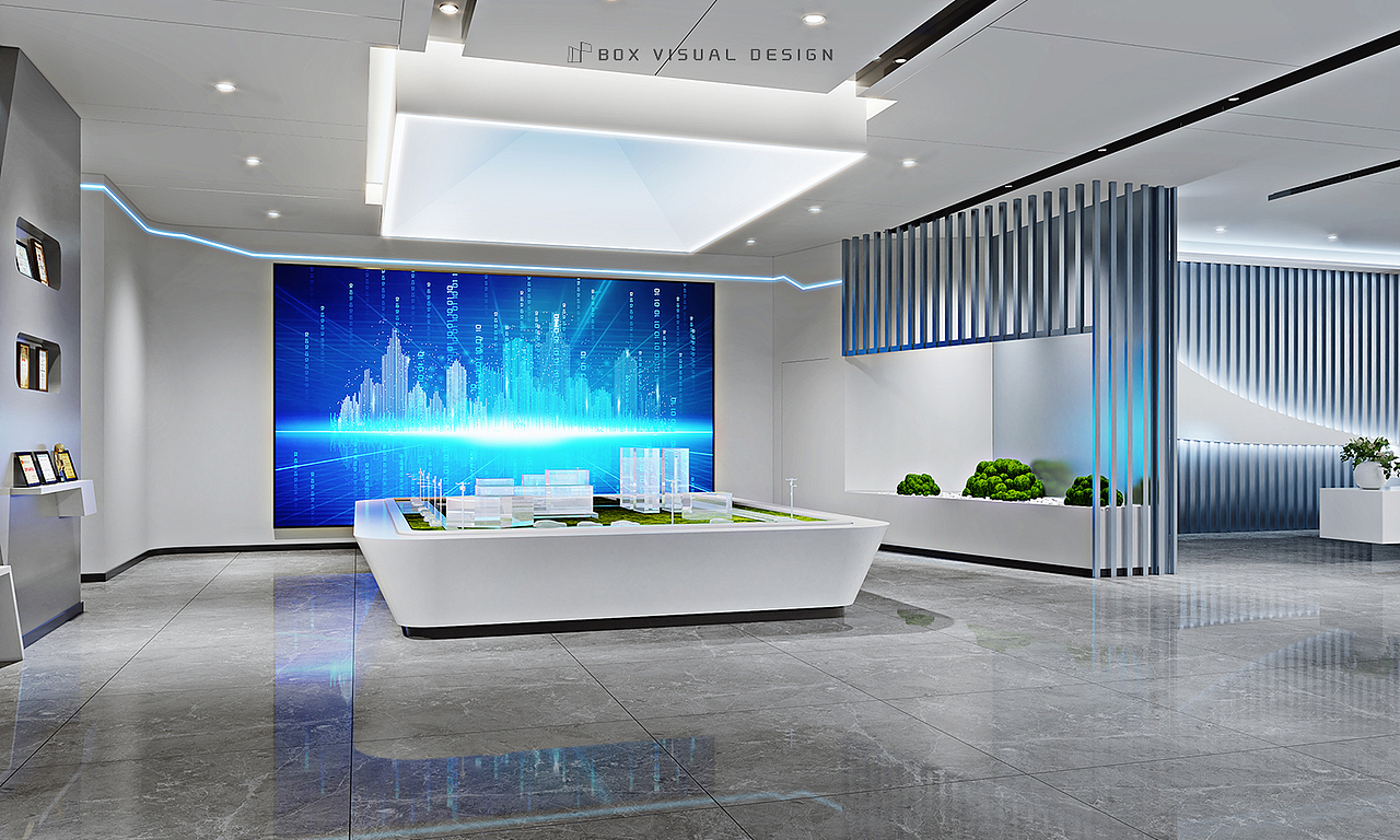 现代风格沙盘展示大厅空间表现