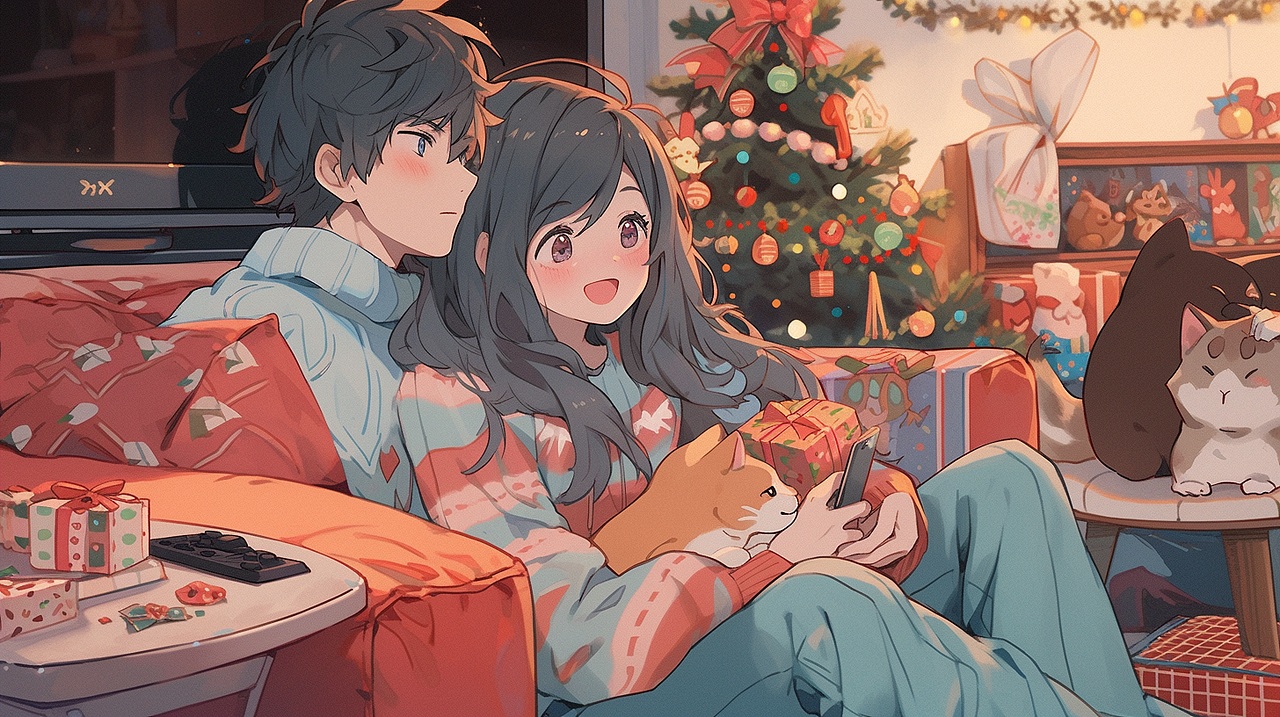 AIGC 圣诞中的情侣 2