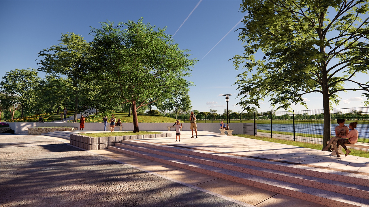 室外花海配合游乐主题的公园项目