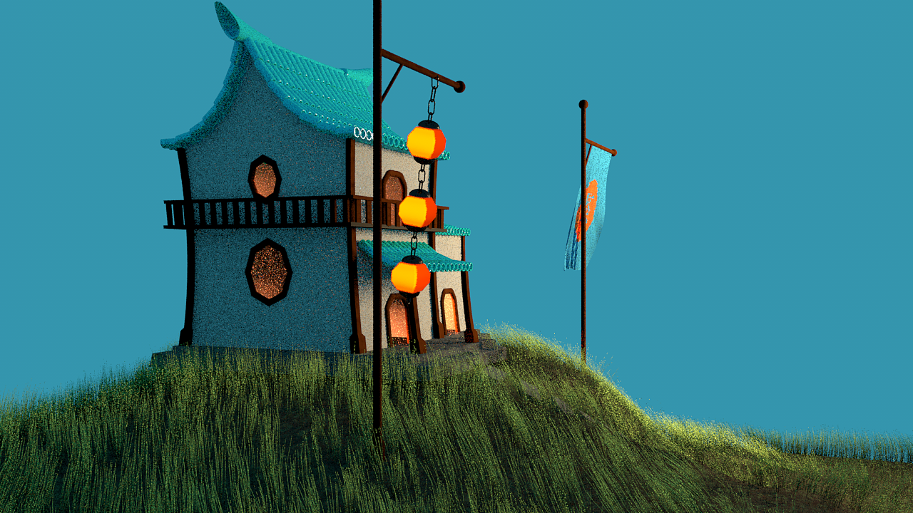 跟着李翔老师学C4D——山顶客栈