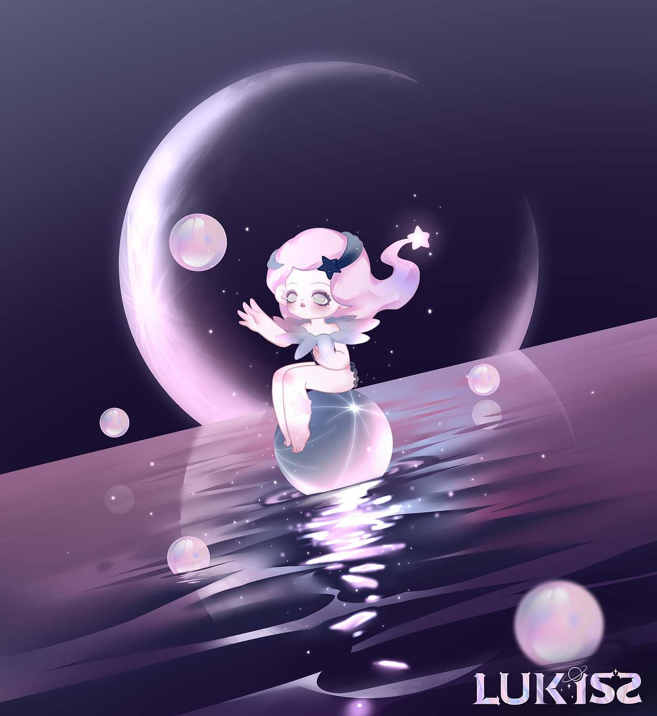 此为同系列作品【星系宇宙·行星篇章】水星插画