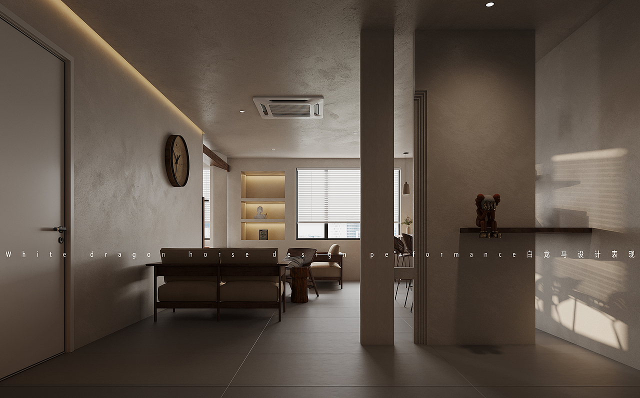 侘寂微水泥——白龙马效果图