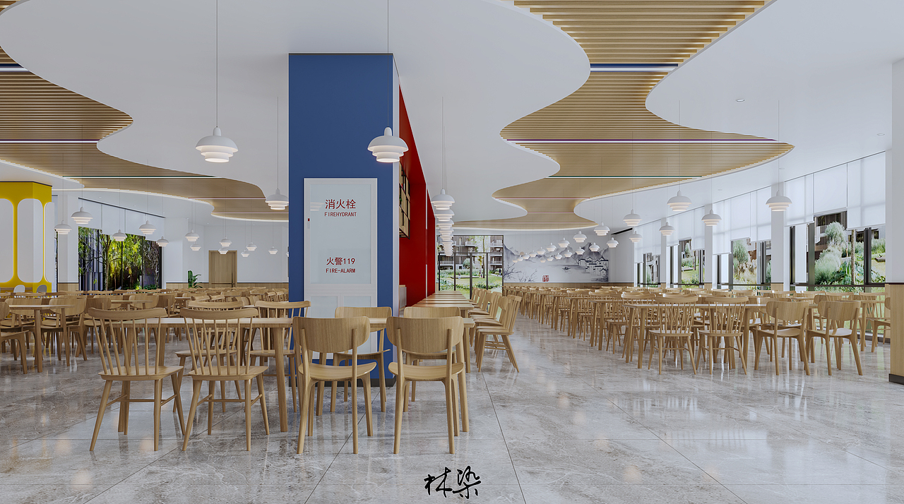 食堂 / 快乐干饭人的天堂（图ZMzAxMTU0NTg4） - 酒店餐饮设计 - 站酷设计师林染室内外设计师原创素材 - 站酷ZCOOL
