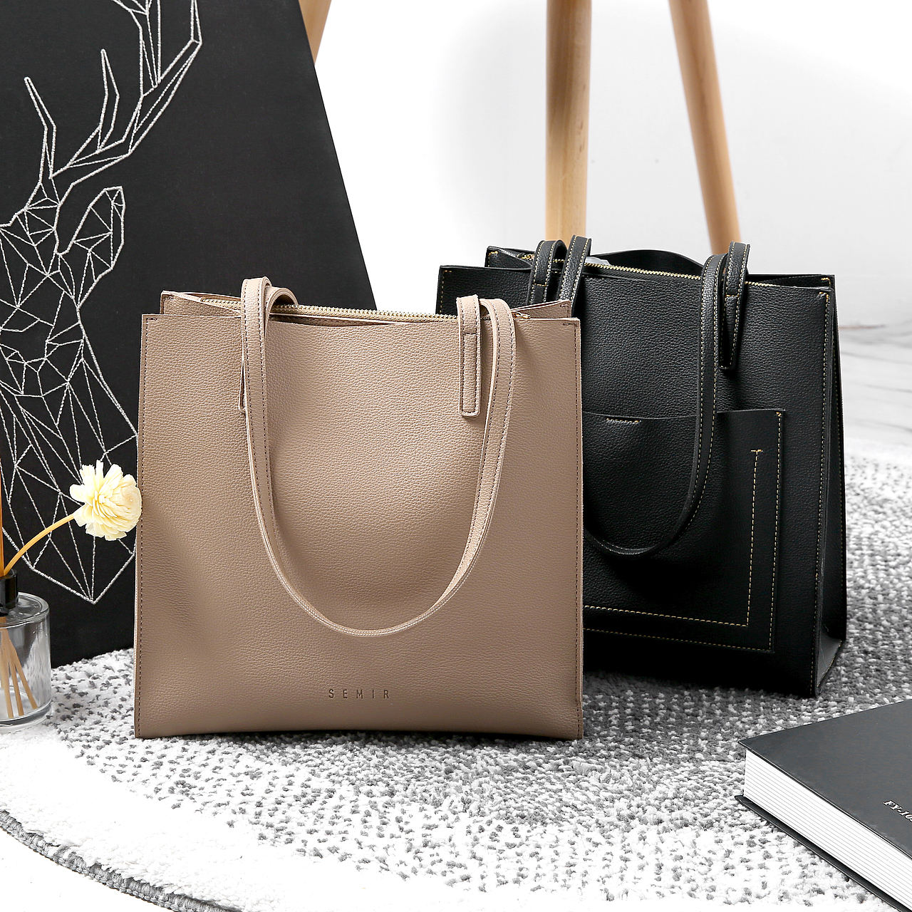 静物平铺创意拍摄-女包