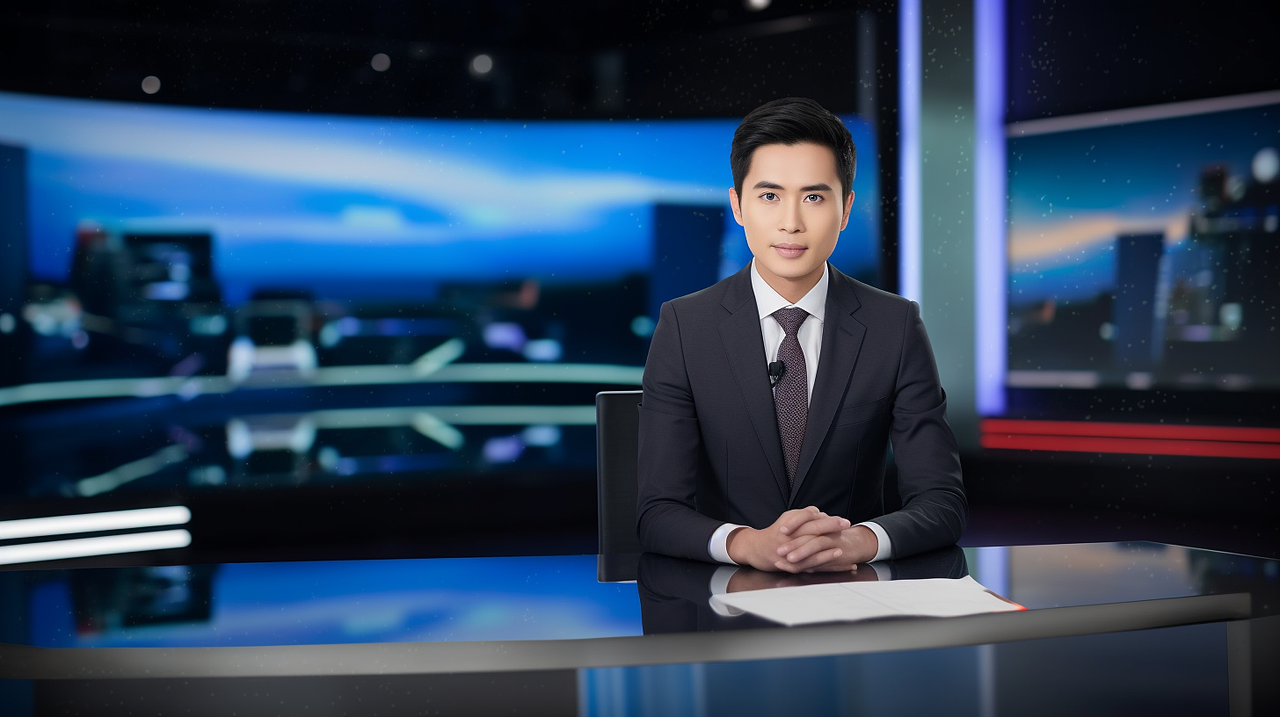midjourney生成---电视新闻主播
