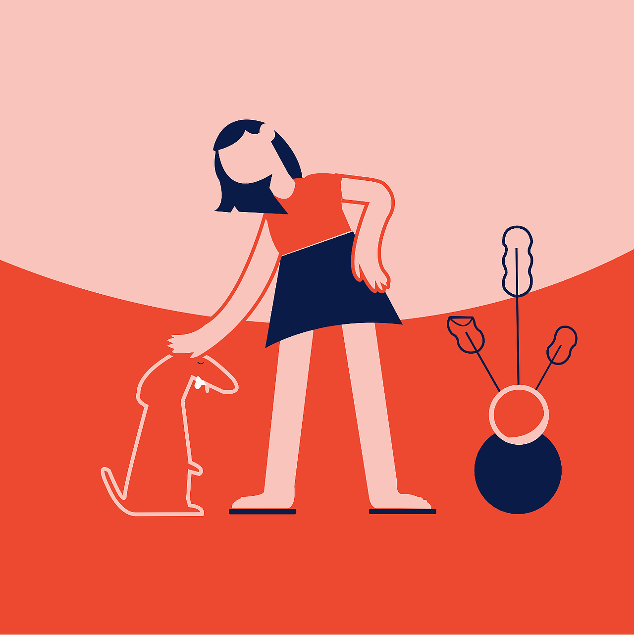 美式复古风简约线条海报