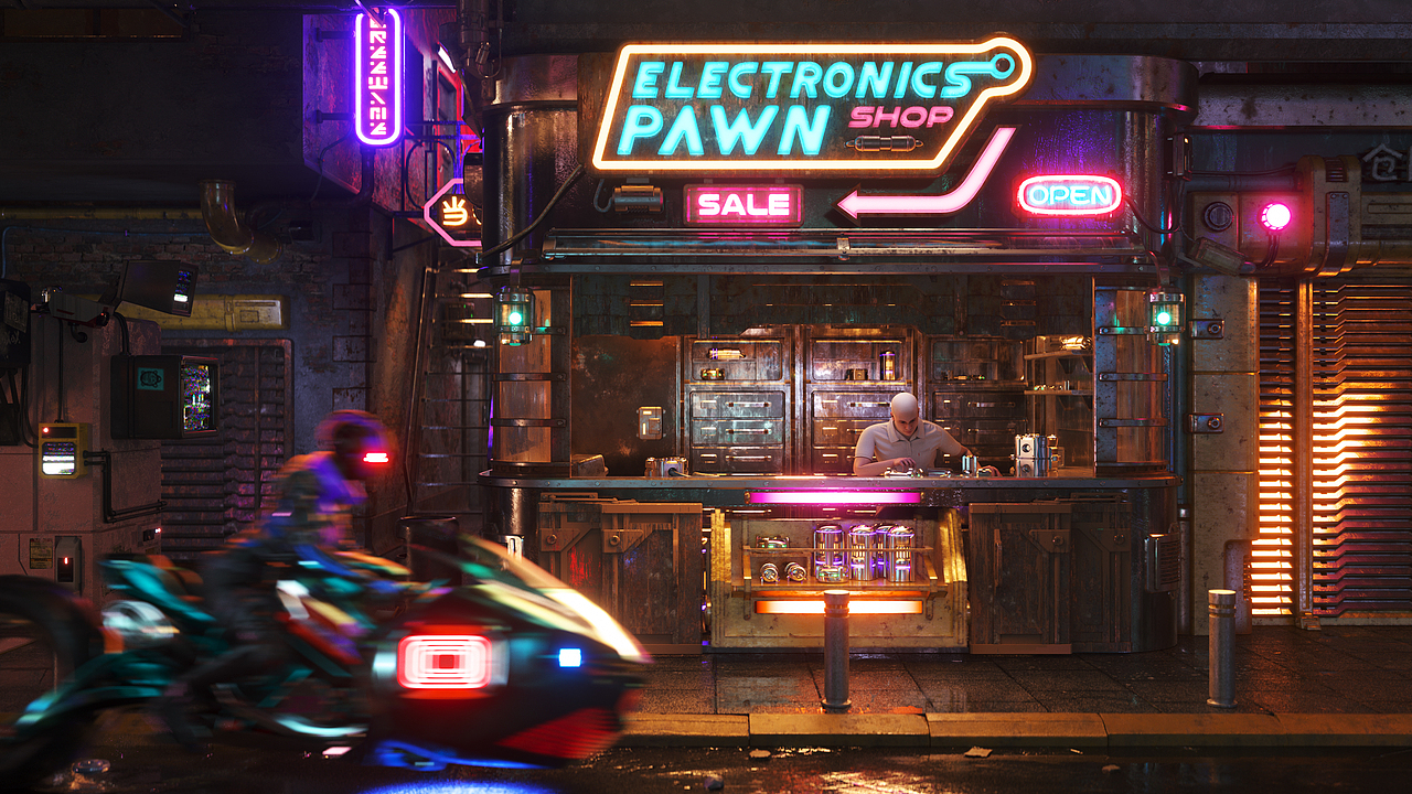 Cyberpunk 场景习作（图ZMzQzODIyMTYw） - 场景 - 站酷设计师elejin原创素材 - 站酷ZCOOL