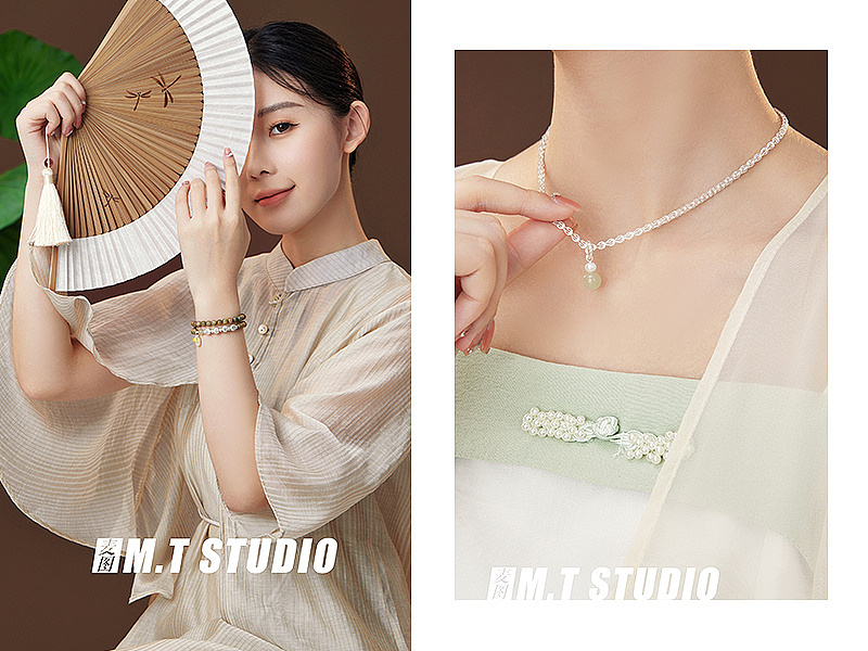 中古风饰品发簪手链项链模特图为晚旗舰店