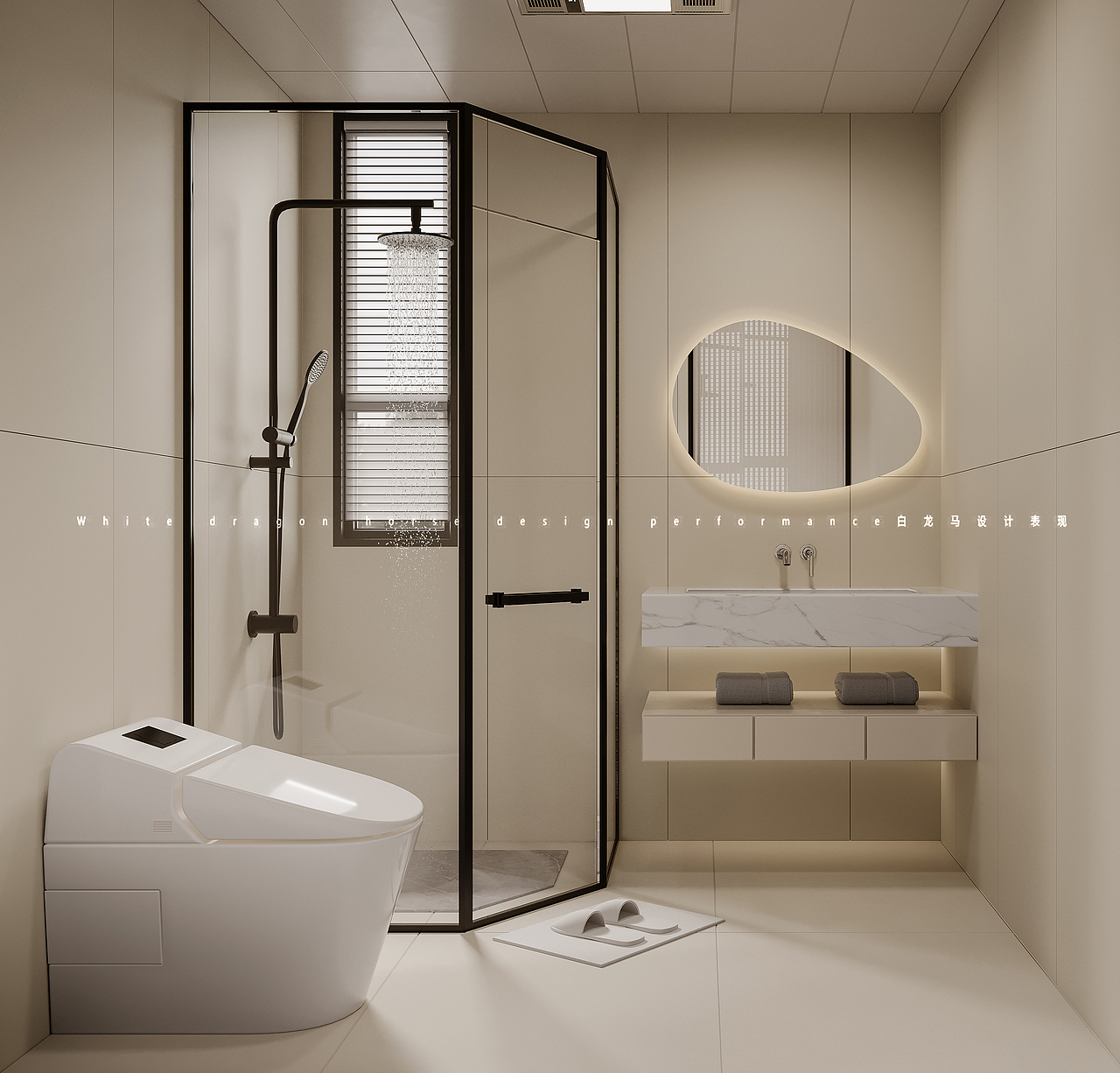 现代客餐厅—白龙马效果图