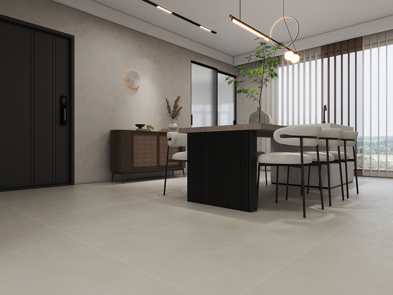 3D空间漫游视频-极简奶油风