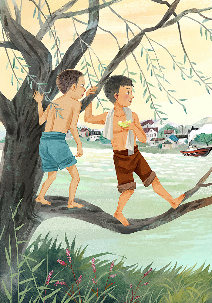 红色年代-行走的学校（图ZMzAzMDY2OTY4） - 儿童插画 - 站酷设计师AmeiLili原创素材 - 站酷ZCOOL