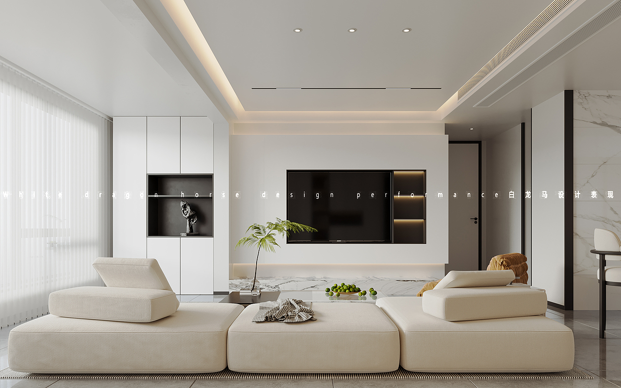 现代客餐厅——白龙马效果图