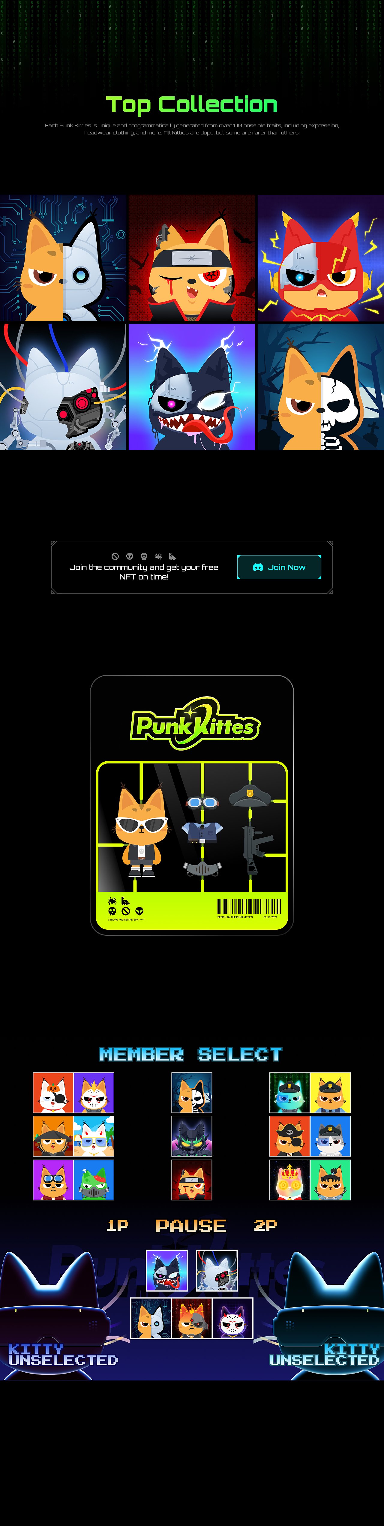 Punk Kitties #原创NFT形象/网页设计