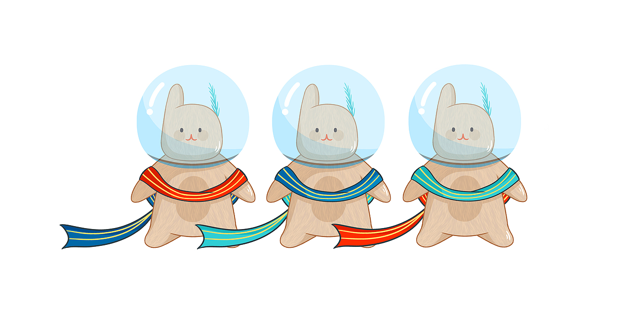 三兔共耳作品 | 敦煌星际兔（图ZMjk3MzY0ODQw） - 商业插画 - 站酷设计师aaaamieya原创素材 - 站酷ZCOOL