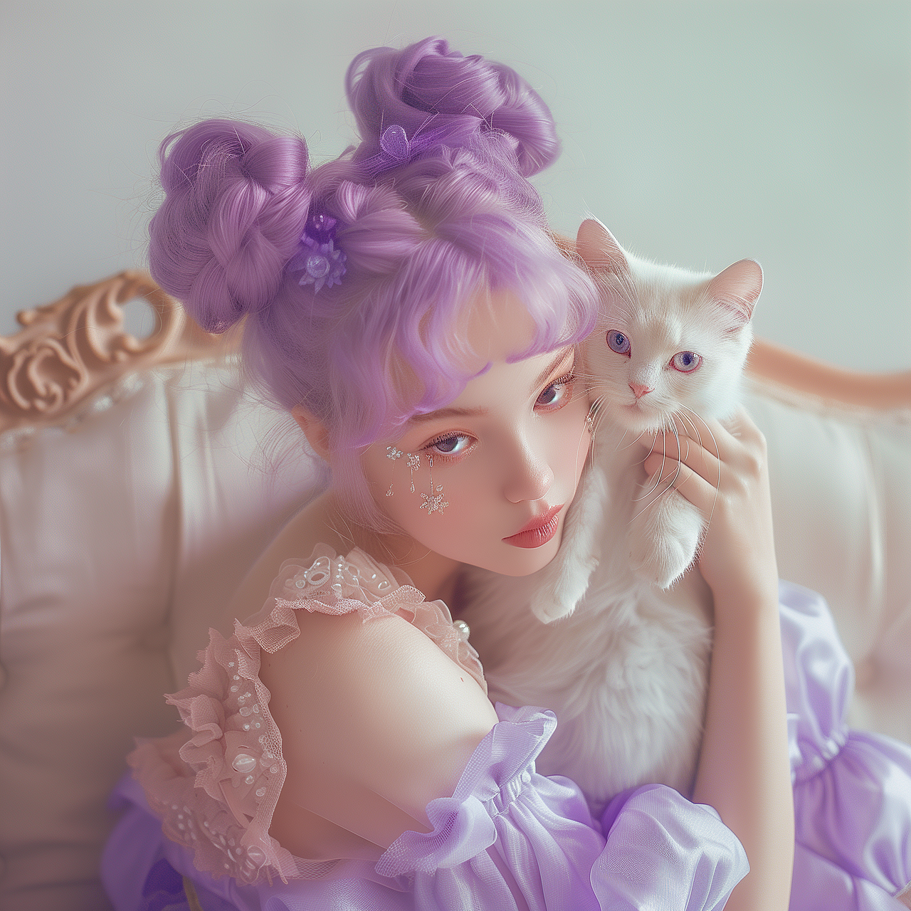 AI摄影：少女与猫（图ZMzY3OTcxNjky） - 人像摄影 - 站酷设计师绮影原创素材 - 站酷ZCOOL