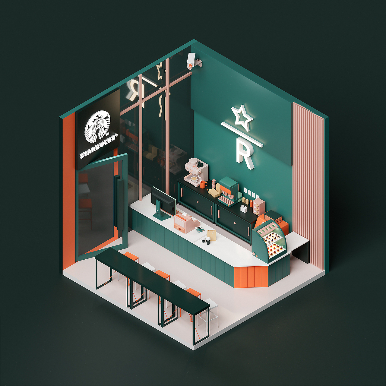 蜂巢行动 | 塞壬咖啡馆（图ZMzE2OTE4MTA0） - 场景 - 站酷设计师Aaron6912原创素材 - 站酷ZCOOL