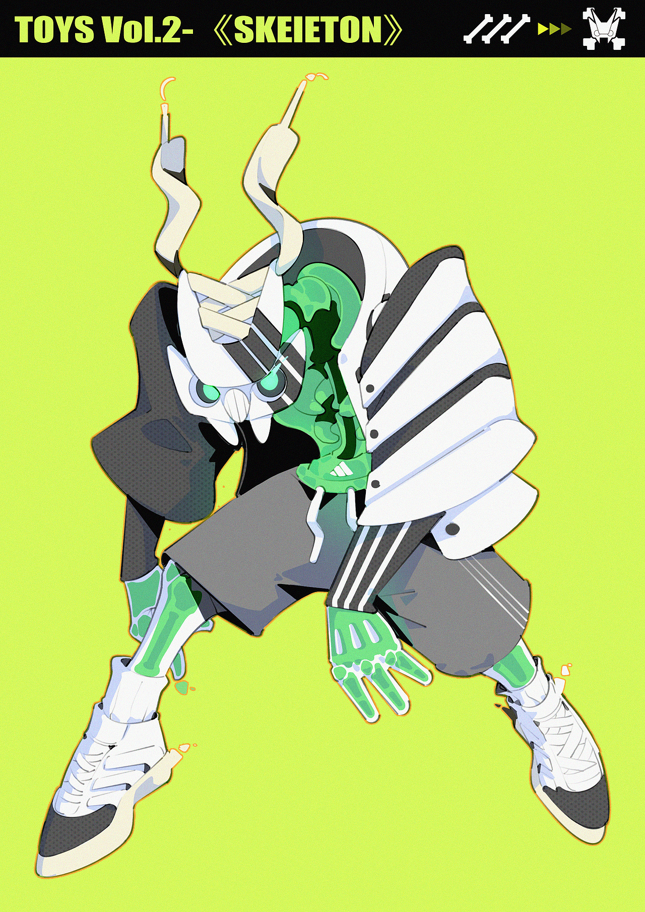 TOYSII-SKELETON（图ZMzQzOTkxMjIw） - 新锐潮流插画 - 站酷设计师MINMIN是珉珉原创素材 - 站酷ZCOOL
