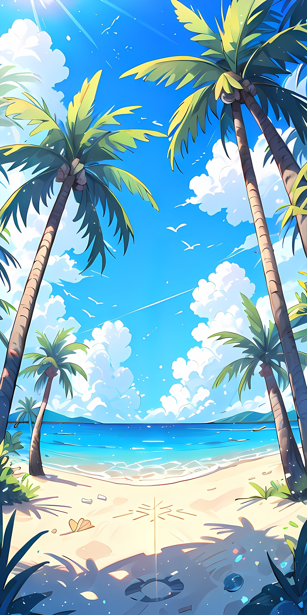 手機(jī)壁紙【唯美插畫】第3彈【海濱假日1】插畫（圖ZMzQ4MzAyOTM2） - 藝術(shù)插畫 - 站酷設(shè)計(jì)師樓上神秘男子原創(chuàng)素材 - 站酷ZCOOL