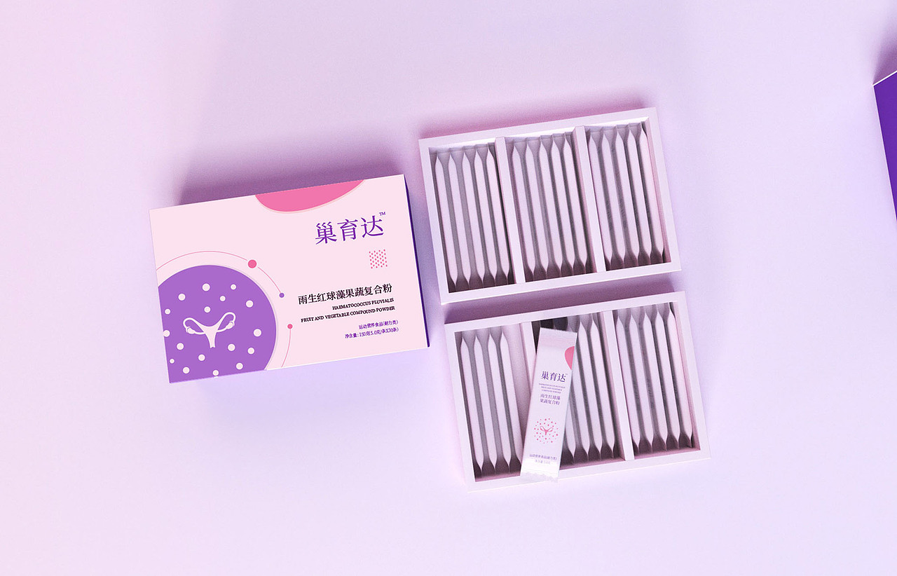营养素包装设计/简洁/高端/清新/卵巢养护/女性