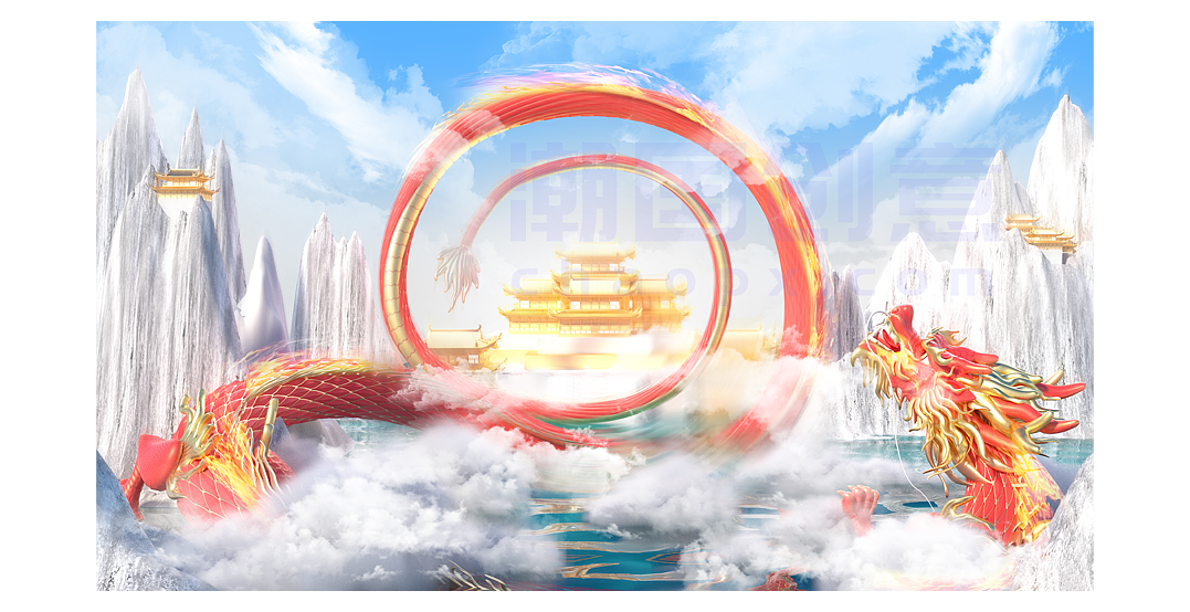 2024龙年新春3D形象（图ZMzU3NTg5NDQw） - 场景 - 站酷设计师笔魂AI绘图原创素材 - 站酷ZCOOL