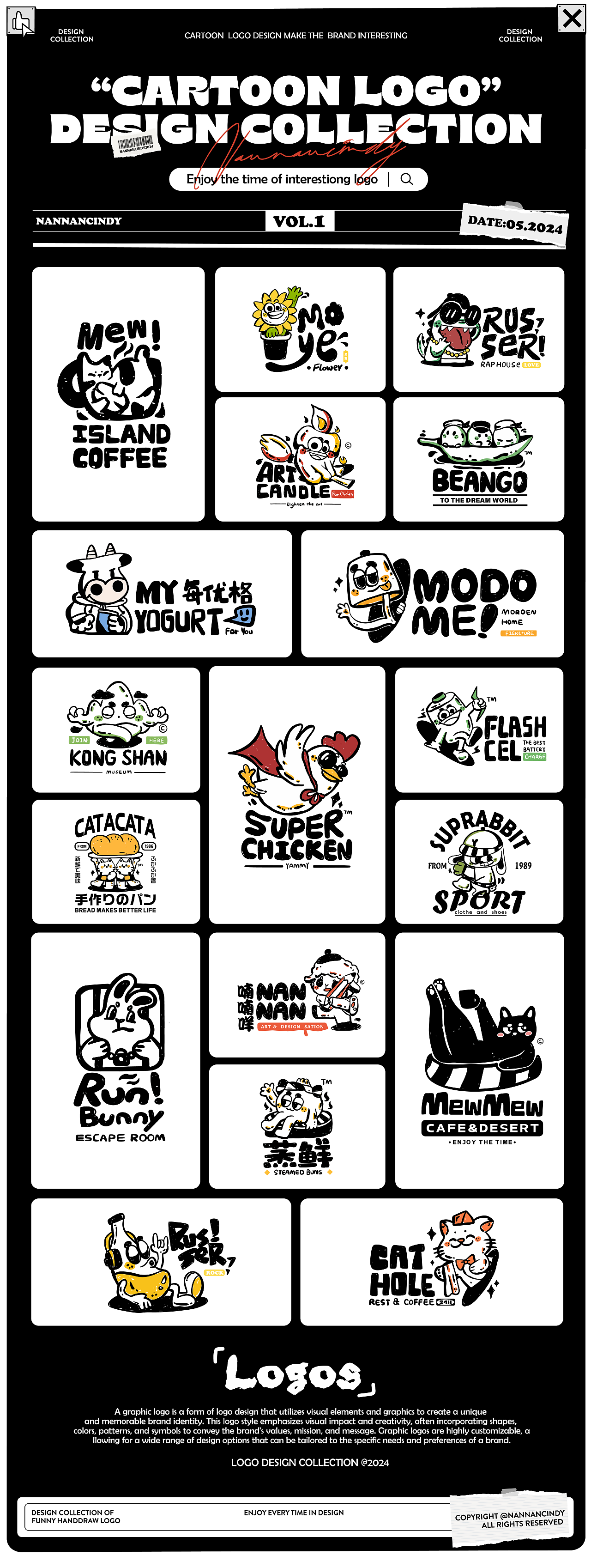 Logo Design｜潮流手绘篇Vol.01（图ZMzY4NTU5NTUy） - Logo - 站酷设计师Nncindy原创素材 - 站酷ZCOOL