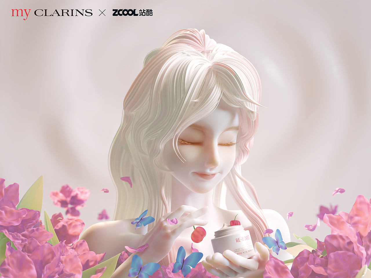 MY CLARINS【好食肌长绽放】|《绽放》（图ZMzQ1NjUzNTM2） - 海报 - 站酷设计师我吃可爱泡饭原创素材 - 站酷ZCOOL