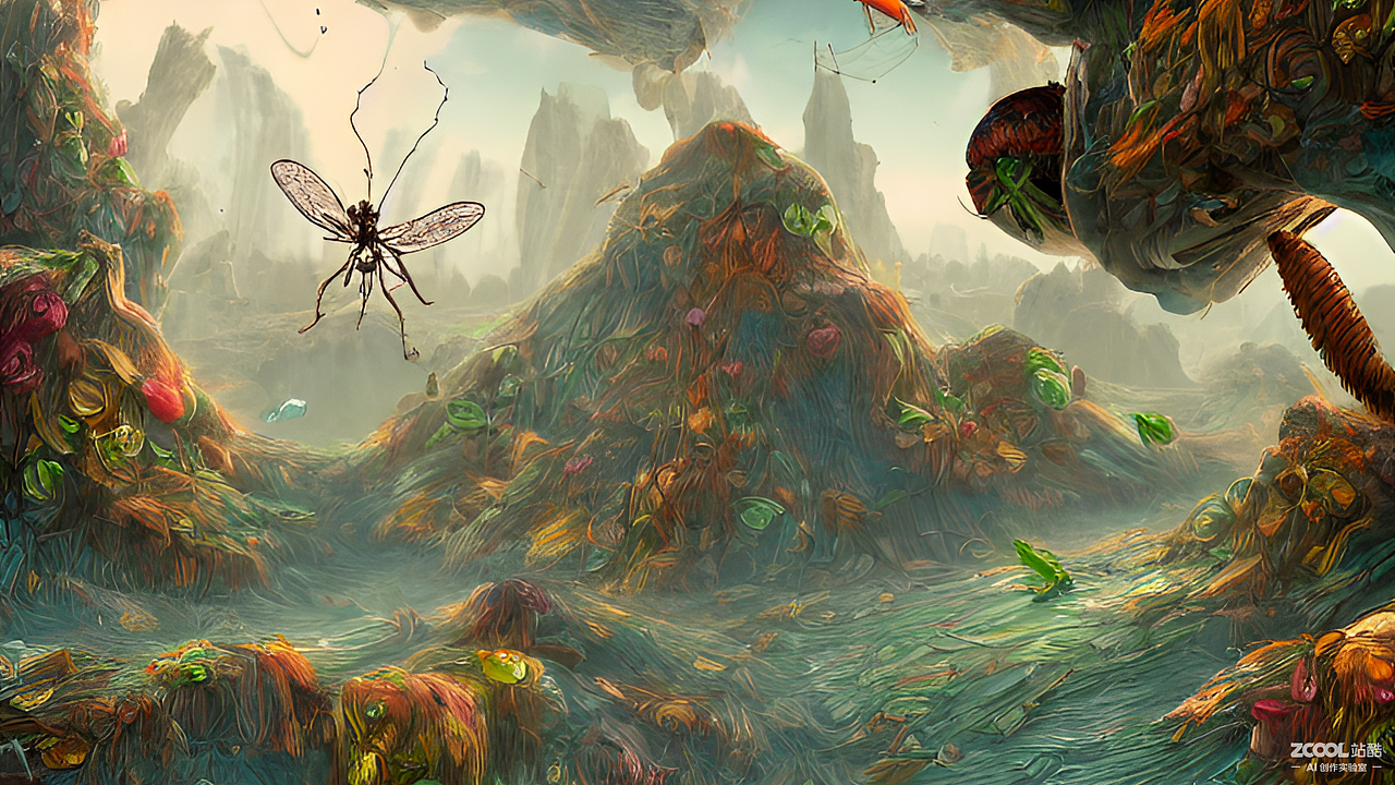 #AI创作实验室#植物,昆虫,自然。进化,机器人