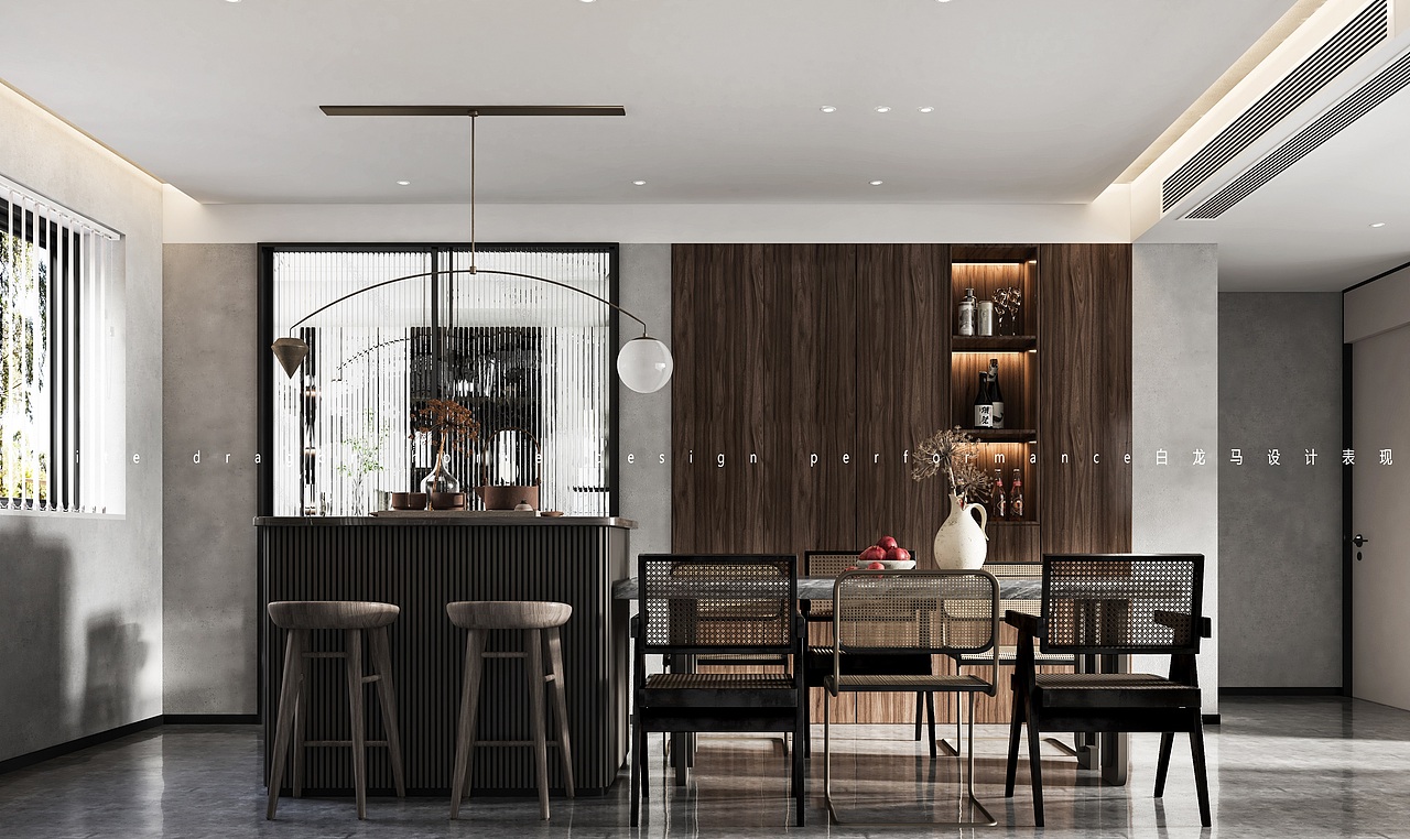 工业风客餐厅——白龙马效果图