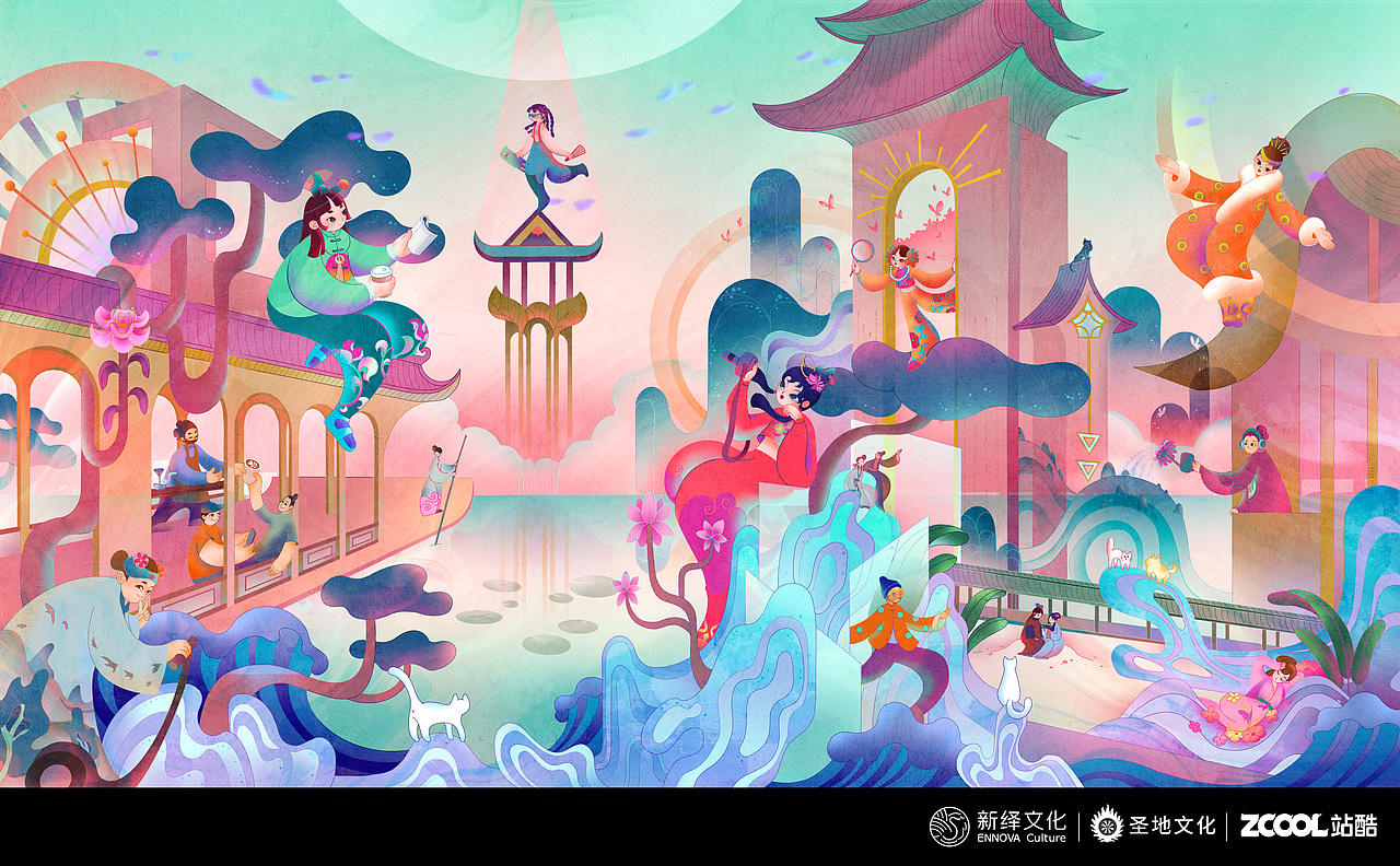 红楼梦新游记（图ZMzA2NjQwOTY4） - 商业插画 - 站酷设计师JULES朱朱原创素材 - 站酷ZCOOL