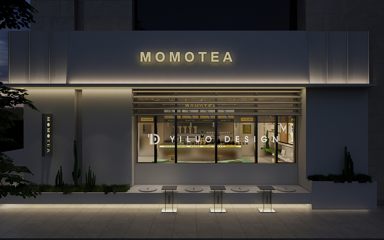YLD STUDIO｜MOMO TEA 奶茶品牌店形象设计（图ZMzA4NTA3ODgw） - 酒店餐饮设计 - 站酷设计师一落设计事务所原创素材 - 站酷ZCOOL