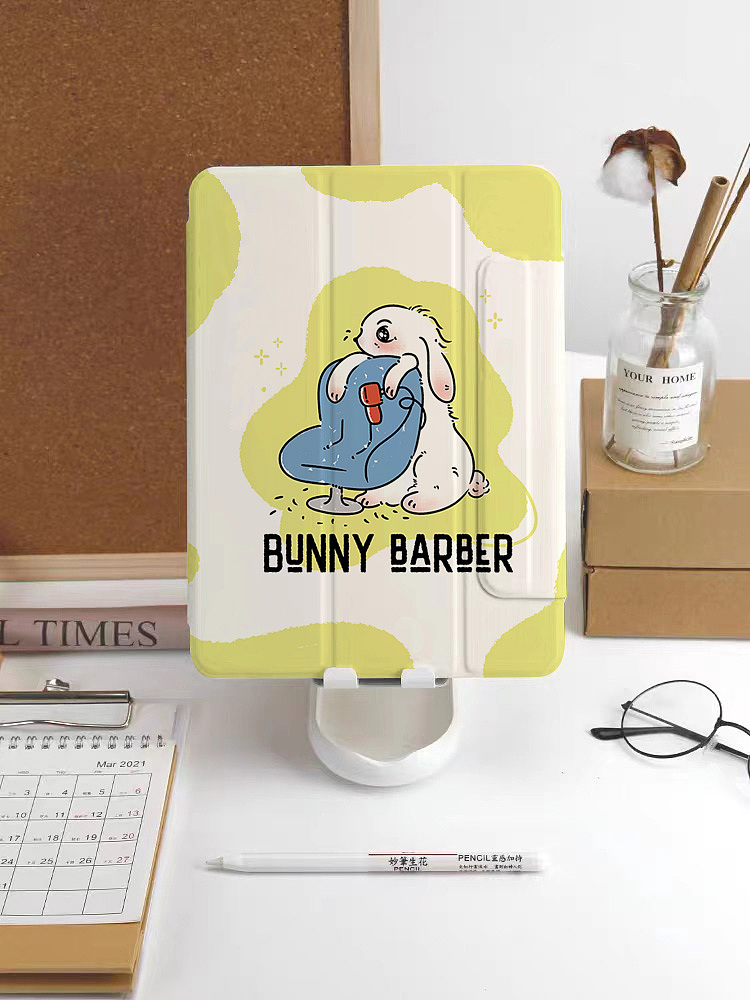 原創(chuàng)印花圖案設(shè)計—理發(fā)師兔兔（圖ZMzQ3MTc5NjIw） - 商業(yè)插畫 - 站酷設(shè)計師夏天de夏原創(chuàng)素材 - 站酷ZCOOL