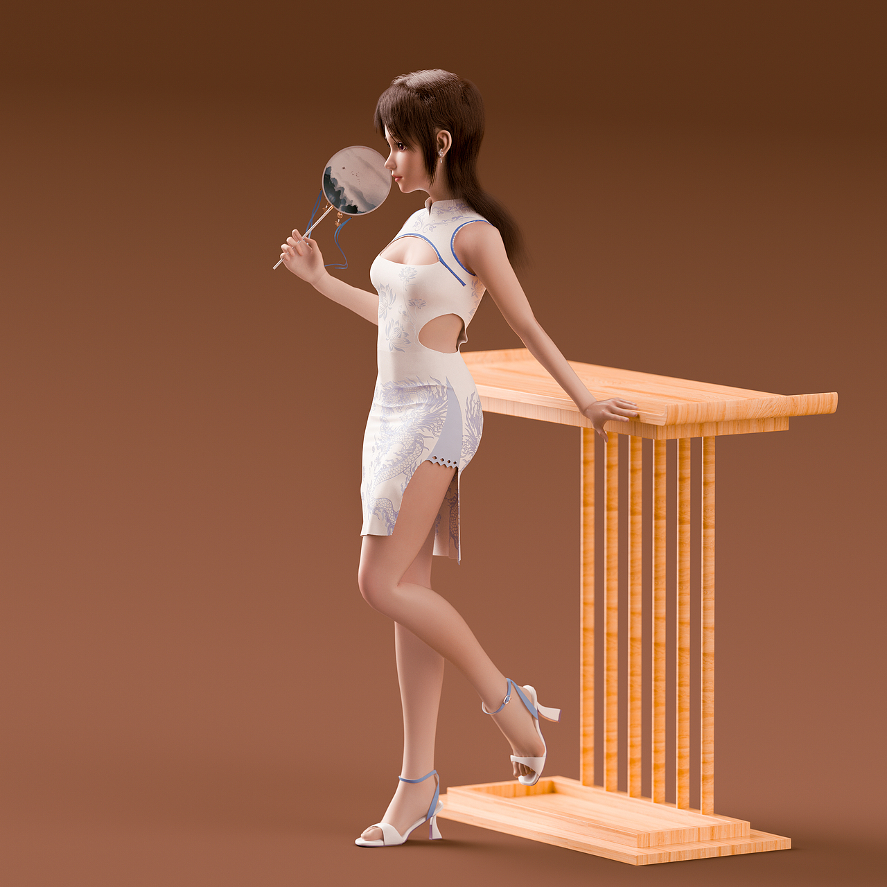 3D 旗袍 虚拟人（图ZMzQ5MTMzMTM2） - 人物/生物 - 站酷设计师ULTRA一MODERN原创素材 - 站酷ZCOOL