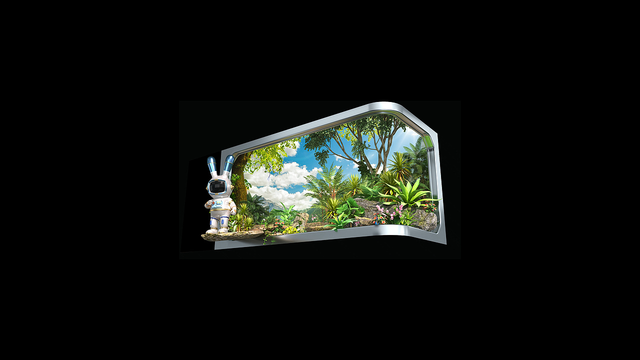 led户外大屏 太空兔裸眼3d动画L屏(可定制)