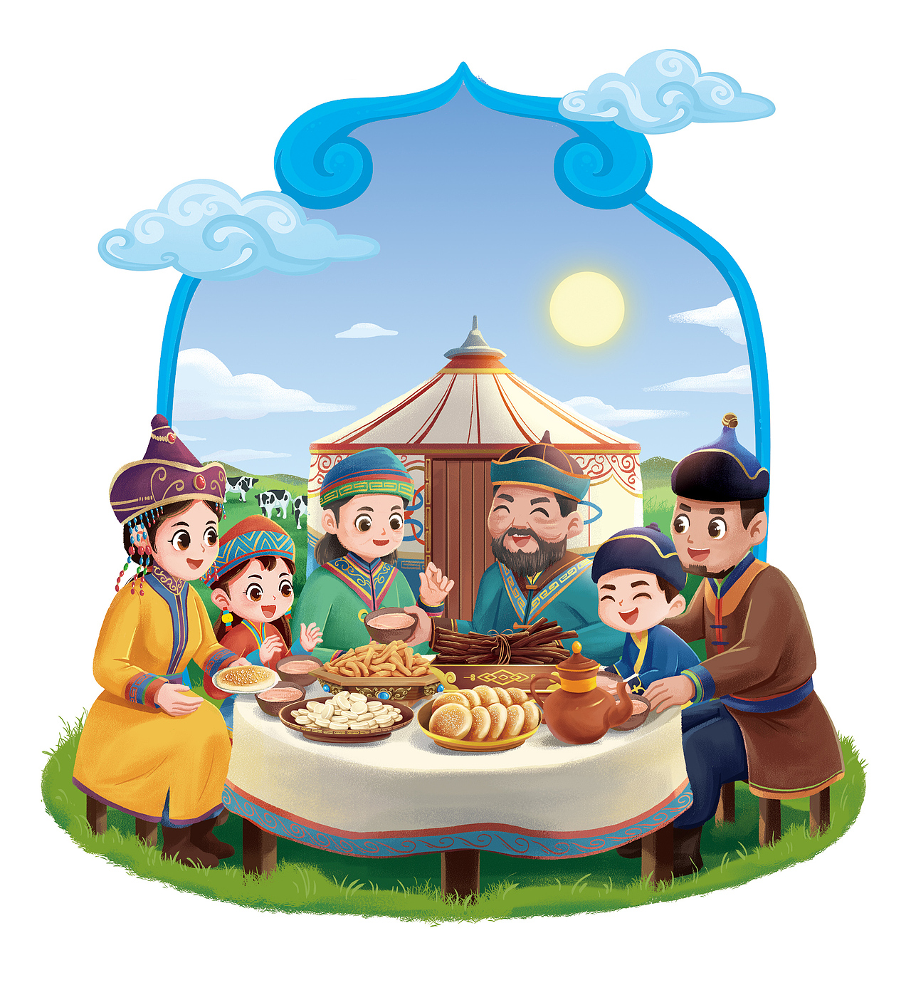 内蒙古特产系列插画（图ZMzY3MjQ0ODI4） - 商业插画 - 站酷设计师新翼原创素材 - 站酷ZCOOL