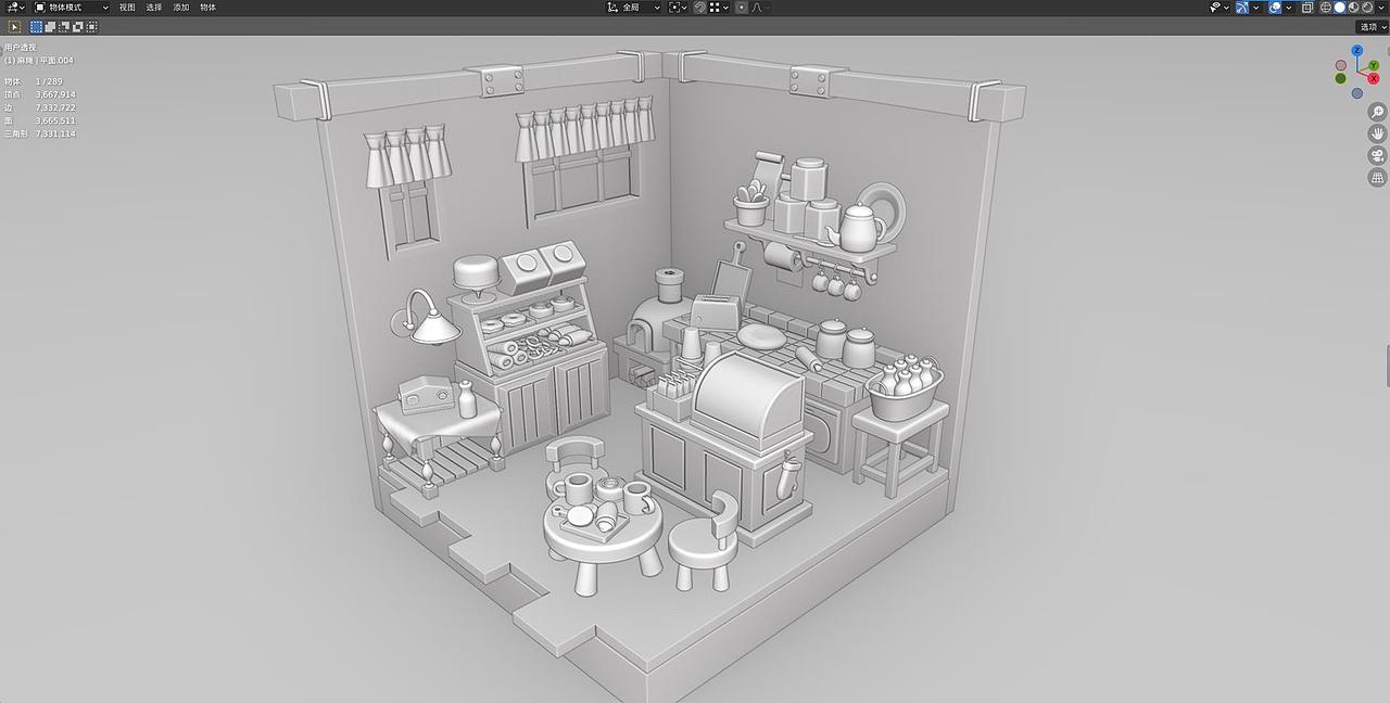 blender练习----烘焙小店（图ZMjk2Mjc2OTIw） - 场景 - 站酷设计师LeLe_Sun原创素材 - 站酷ZCOOL
