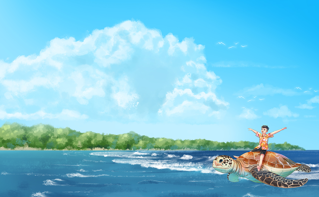 遨游在碧海蓝天（图ZMzIxODc0NzA4） - 创作习作 - 站酷设计师禾大程原创素材 - 站酷ZCOOL