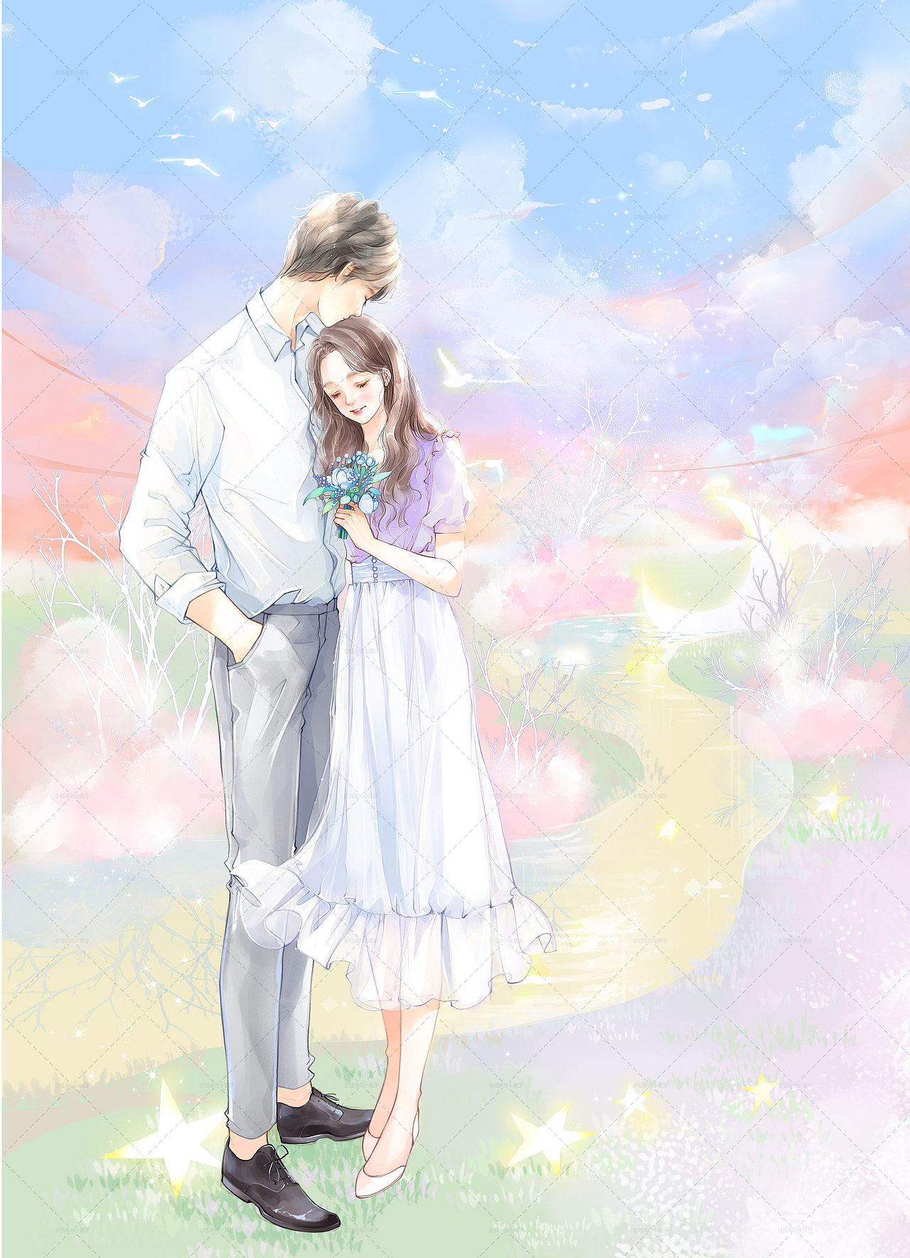 在一起的每天都是情人节（图ZMzMwODY0ODYw） - 商业插画 - 站酷设计师插画师小黑牙原创素材 - 站酷ZCOOL