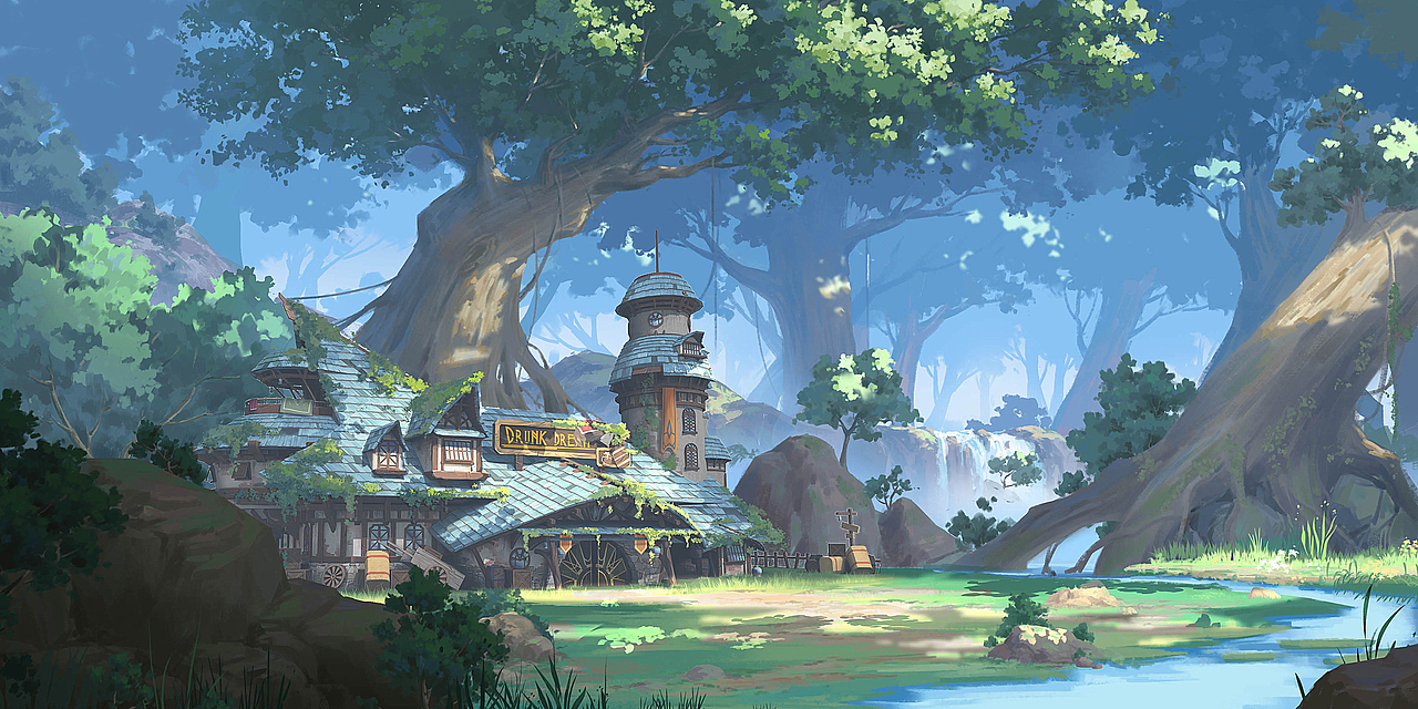 吉卜力風格龍貓森林同人圖（圖ZMzIzMDg4MjYw） - 概念設定 - 站酷設計師頑皮機器CG工作室原創(chuàng)素材 - 站酷ZCOOL