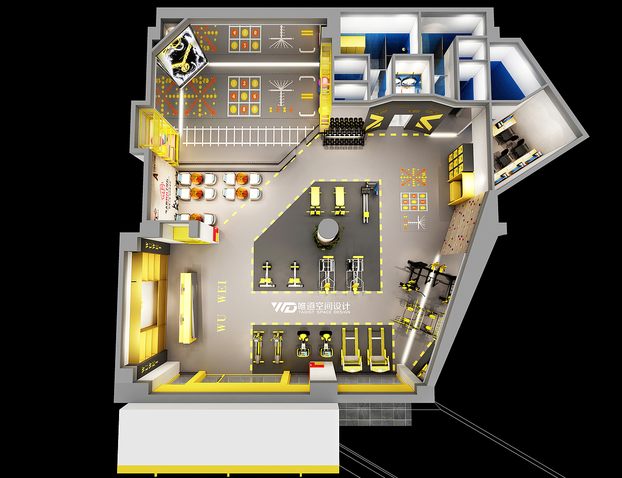 健身房设计、游泳馆设计、四川健身房装饰、健身房装修