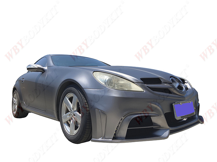 奔驰SLK改装ROWEN大小包围狼烟尾翼侧裙排气前后杠