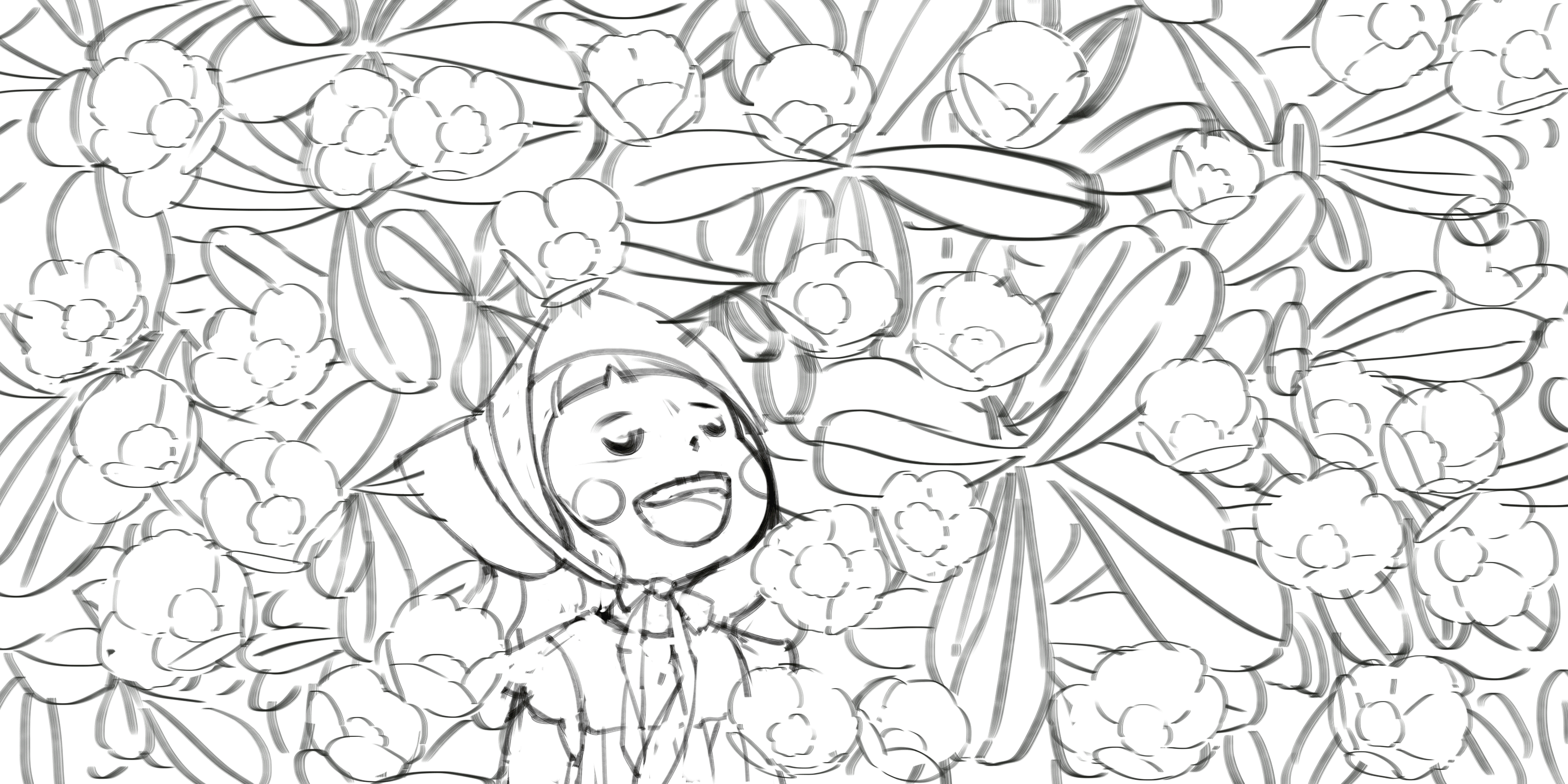 绘画过程(春暖花开插画系列)