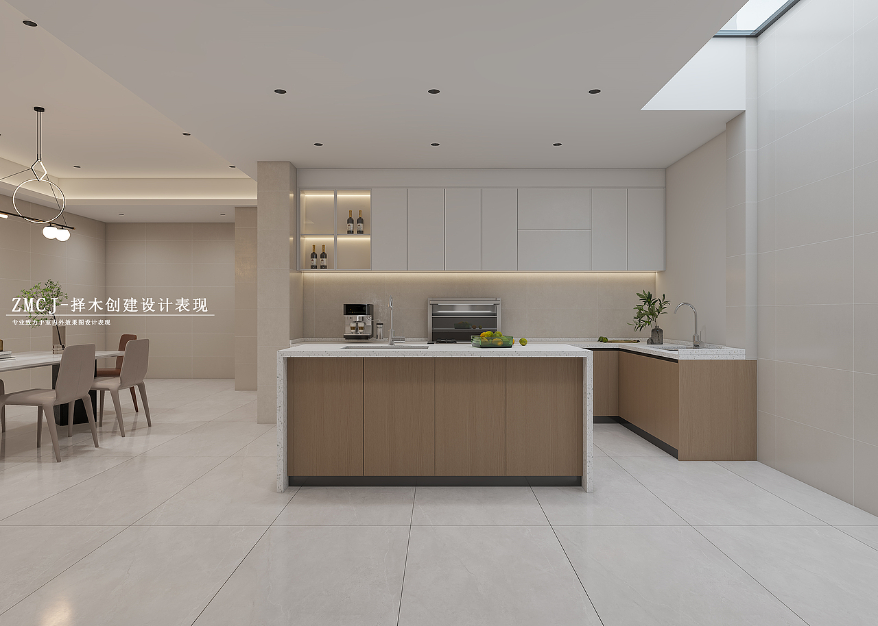 现代原木风客餐厅—择木创建柒柒效果图