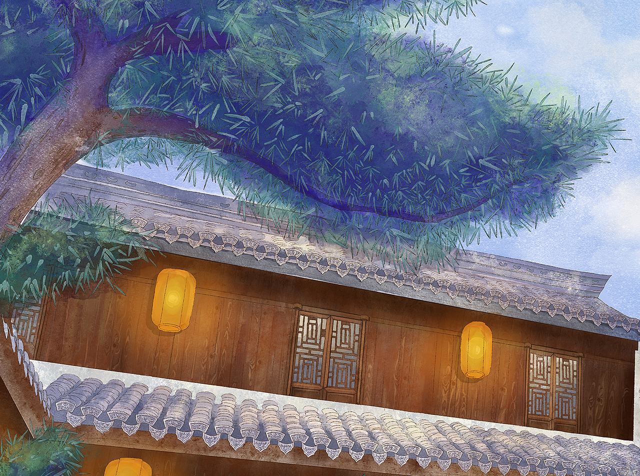 红妆纪特约商插之——总部大院儿（图ZMzI5MzI5NzYw） - 艺术插画 - 站酷设计师噜猫小画家原创素材 - 站酷ZCOOL