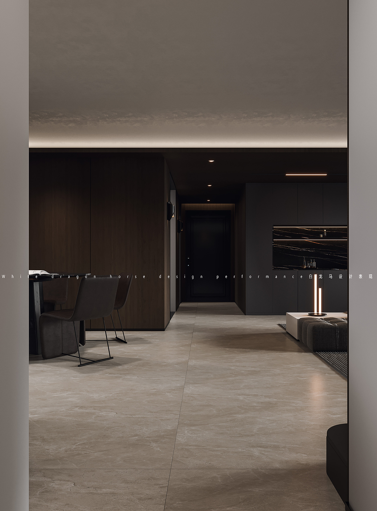 黑色系——白龙马效果图（图ZMzQ0NjE1Njgw） - 家装设计 - 站酷设计师小鱼吐泡泡泡泡泡原创素材 - 站酷ZCOOL