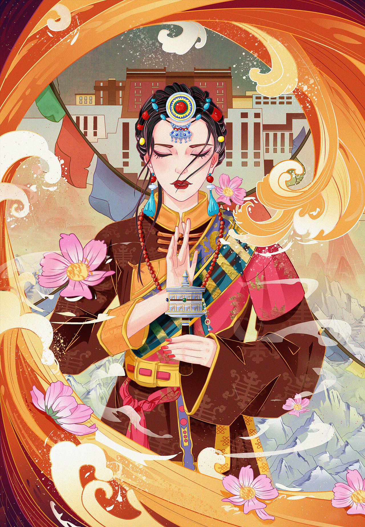 国潮 西藏系列（图ZMzAwOTYzOTUy） - 商业插画 - 站酷设计师初初的初Ya原创素材 - 站酷ZCOOL